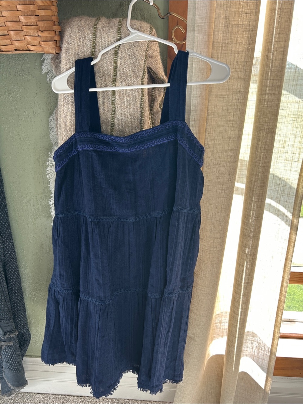Tommy Bahama Navy Cotton Elastic Waist Skirt